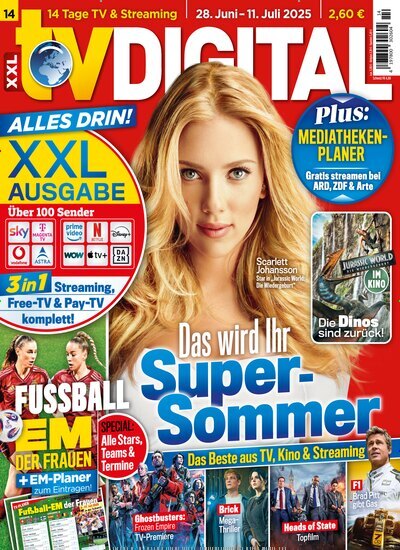 Titelbild der Ausgabe 14/2025 von TV Digital XXL-Ausgabe. Diese Zeitschrift und viele weitere Programmzeitschriften als Abo oder epaper bei United Kiosk online kaufen.