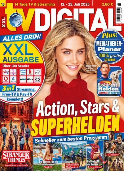 Titelbild der Ausgabe 15/2025 von TV Digital XXL-Ausgabe. Diese Zeitschrift und viele weitere Programmzeitschriften als Abo oder epaper bei United Kiosk online kaufen.