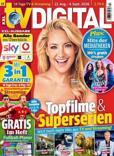 Titelbild der Ausgabe 17/2026 von TV Digital XXL-Ausgabe. Diese Zeitschrift und viele weitere Programmzeitschriften als Abo oder epaper bei United Kiosk online kaufen.