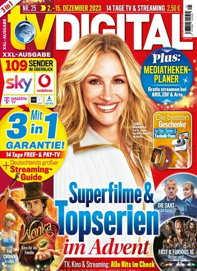 Titelbild der Ausgabe 25/2023 von TV Digital XXL-Ausgabe. Diese Zeitschrift und viele weitere Programmzeitschriften als Abo oder epaper bei United Kiosk online kaufen.