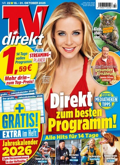 Titelbild der Ausgabe 22/2025 von TV direkt. Diese Zeitschrift und viele weitere Programmzeitschriften als Abo oder epaper bei United Kiosk online kaufen.