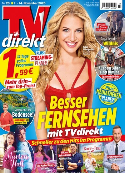 Titelbild der Ausgabe 23/2025 von TV direkt. Diese Zeitschrift und viele weitere Programmzeitschriften als Abo oder epaper bei United Kiosk online kaufen.