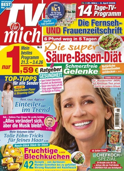 Titelbild der Ausgabe 6/2026 von TV für mich. Diese Zeitschrift und viele weitere Programmzeitschriften als Abo oder epaper bei United Kiosk online kaufen.