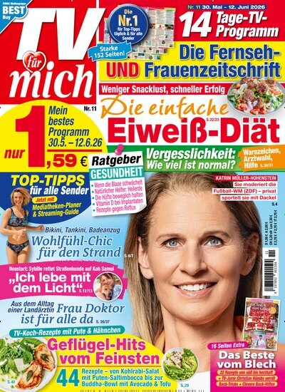 Titelbild der Ausgabe 11/2026 von TV für mich. Diese Zeitschrift und viele weitere Programmzeitschriften als Abo oder epaper bei United Kiosk online kaufen.