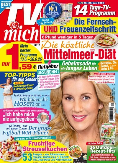 Titelbild der Ausgabe 12/2026 von TV für mich. Diese Zeitschrift und viele weitere Programmzeitschriften als Abo oder epaper bei United Kiosk online kaufen.