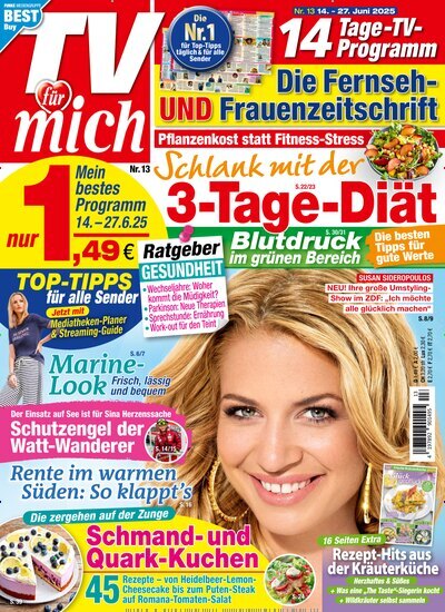 Titelbild der Ausgabe 13/2025 von TV für mich. Diese Zeitschrift und viele weitere Programmzeitschriften als Abo oder epaper bei United Kiosk online kaufen.