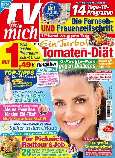 Titelbild der Ausgabe 14/2025 von TV für mich. Diese Zeitschrift und viele weitere Programmzeitschriften als Abo oder epaper bei United Kiosk online kaufen.