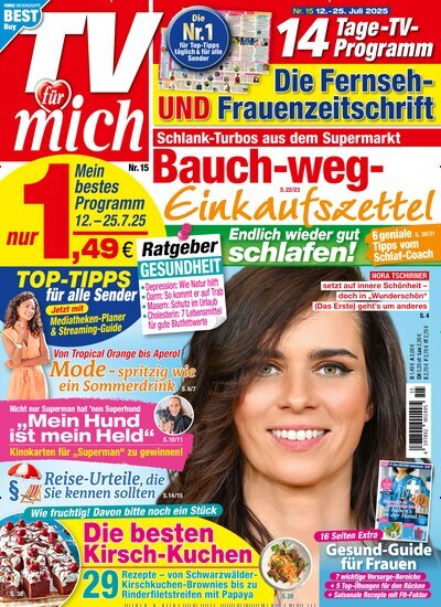 Titelbild der Ausgabe 15/2025 von TV für mich. Diese Zeitschrift und viele weitere Programmzeitschriften als Abo oder epaper bei United Kiosk online kaufen.