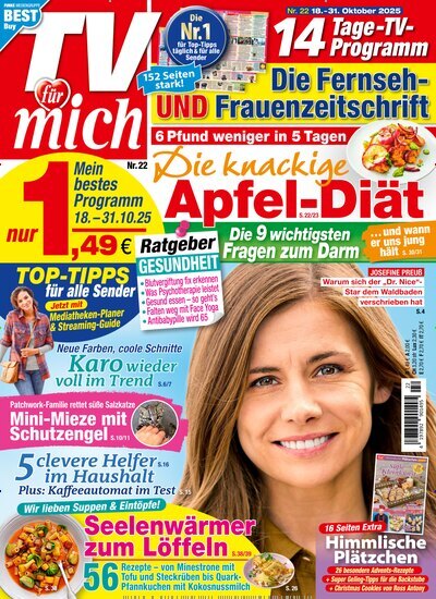 Titelbild der Ausgabe 22/2025 von TV für mich. Diese Zeitschrift und viele weitere Programmzeitschriften als Abo oder epaper bei United Kiosk online kaufen.