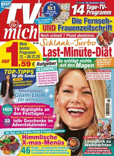 Titelbild der Ausgabe 26/2025 von TV für mich. Diese Zeitschrift und viele weitere Programmzeitschriften als Abo oder epaper bei United Kiosk online kaufen.