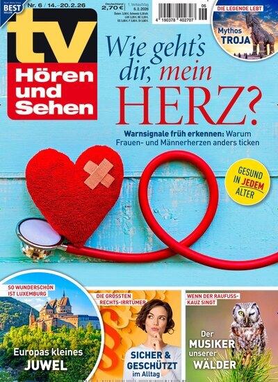 Titelbild der Ausgabe 6/2026 von TV Hören und Sehen. Diese Zeitschrift und viele weitere Programmzeitschriften als Abo oder epaper bei United Kiosk online kaufen.