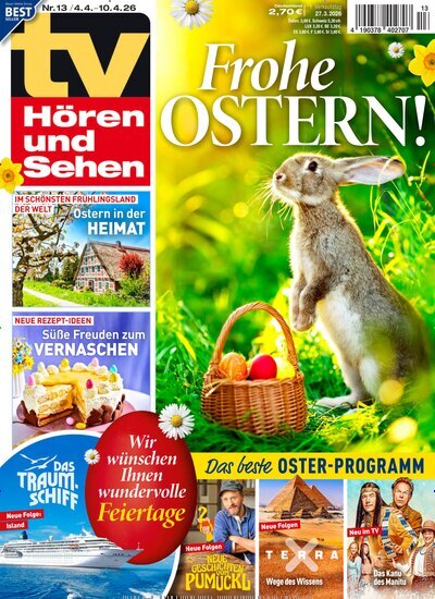 Titelbild der Ausgabe 13/2026 von TV Hören und Sehen. Diese Zeitschrift und viele weitere Programmzeitschriften als Abo oder epaper bei United Kiosk online kaufen.
