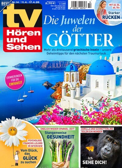 Titelbild der Ausgabe 14/2026 von TV Hören und Sehen. Diese Zeitschrift und viele weitere Programmzeitschriften als Abo oder epaper bei United Kiosk online kaufen.