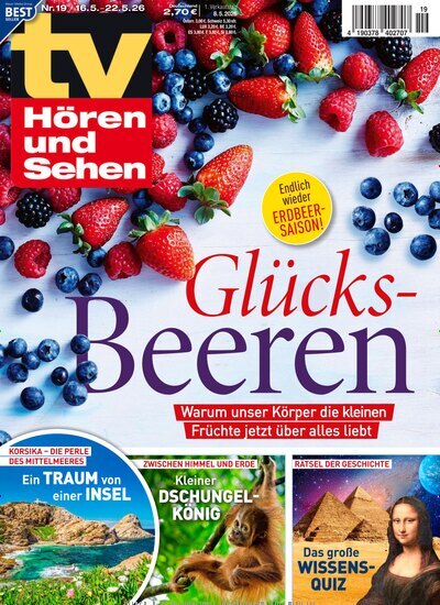 Titelbild der Ausgabe 19/2026 von TV Hören und Sehen. Diese Zeitschrift und viele weitere Programmzeitschriften als Abo oder epaper bei United Kiosk online kaufen.