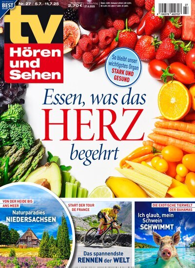 Titelbild der Ausgabe 27/2025 von TV Hören und Sehen. Diese Zeitschrift und viele weitere Programmzeitschriften als Abo oder epaper bei United Kiosk online kaufen.