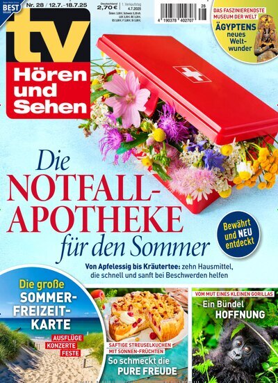 Titelbild der Ausgabe 28/2025 von TV Hören und Sehen. Diese Zeitschrift und viele weitere Programmzeitschriften als Abo oder epaper bei United Kiosk online kaufen.