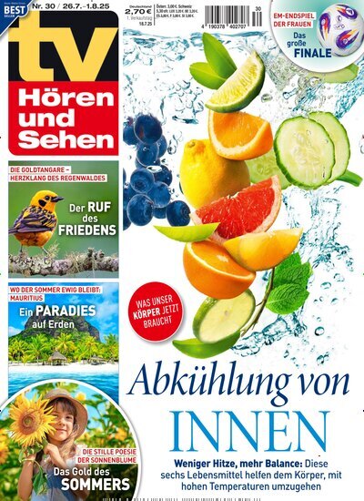 Titelbild der Ausgabe 30/2025 von TV Hören und Sehen. Diese Zeitschrift und viele weitere Programmzeitschriften als Abo oder epaper bei United Kiosk online kaufen.