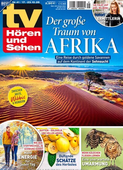Titelbild der Ausgabe 41/2026 von TV Hören und Sehen. Diese Zeitschrift und viele weitere Programmzeitschriften als Abo oder epaper bei United Kiosk online kaufen.