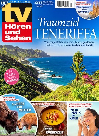 Titelbild der Ausgabe 44/2025 von TV Hören und Sehen. Diese Zeitschrift und viele weitere Programmzeitschriften als Abo oder epaper bei United Kiosk online kaufen.