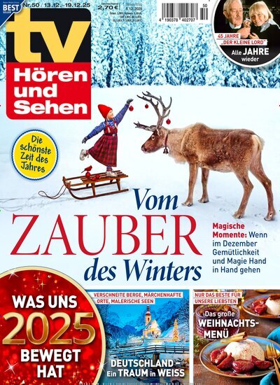 Titelbild der Ausgabe 50/2025 von TV Hören und Sehen. Diese Zeitschrift und viele weitere Programmzeitschriften als Abo oder epaper bei United Kiosk online kaufen.