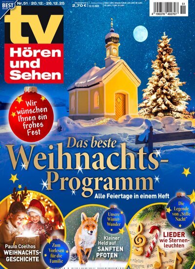 Titelbild der Ausgabe 51/2025 von TV Hören und Sehen. Diese Zeitschrift und viele weitere Programmzeitschriften als Abo oder epaper bei United Kiosk online kaufen.