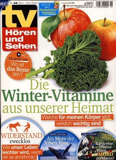 Titelbild der Ausgabe 46/2019 von TV Hören und Sehen + tv world. Diese Zeitschrift und viele weitere Programmzeitschriften als Abo oder epaper bei United Kiosk online kaufen.