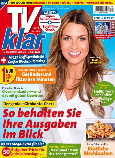 Titelbild der Ausgabe 3/2026 von TV Klar. Diese Zeitschrift und viele weitere Programmzeitschriften als Abo oder epaper bei United Kiosk online kaufen.