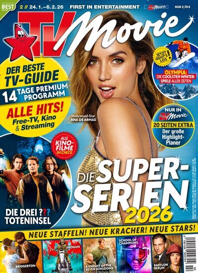 Titelbild der Ausgabe 2/2026 von TV Movie. Diese Zeitschrift und viele weitere Programmzeitschriften als Abo oder epaper bei United Kiosk online kaufen.