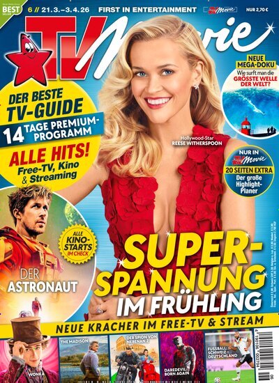 Titelbild der Ausgabe 6/2026 von TV Movie. Diese Zeitschrift und viele weitere Programmzeitschriften als Abo oder epaper bei United Kiosk online kaufen.
