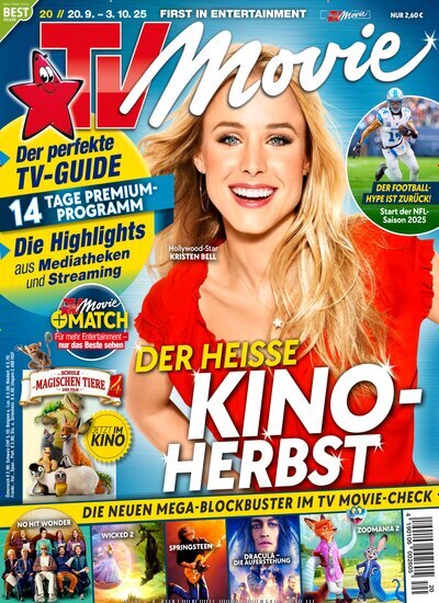 Titelbild der Ausgabe 20/2025 von TV Movie. Diese Zeitschrift und viele weitere Programmzeitschriften als Abo oder epaper bei United Kiosk online kaufen.