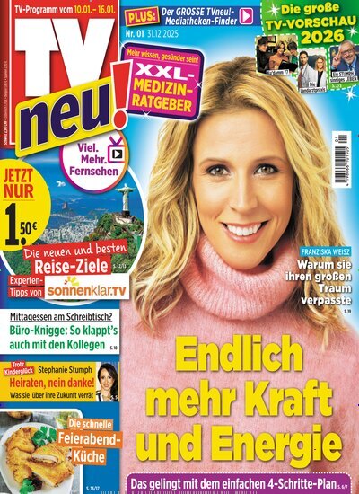Titelbild der Ausgabe 1/2026 von TV Neu. Diese Zeitschrift und viele weitere Programmzeitschriften als Abo oder epaper bei United Kiosk online kaufen.