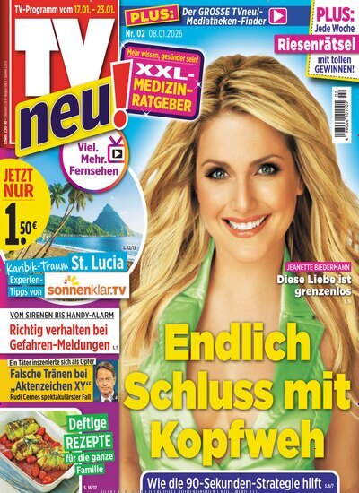 Titelbild der Ausgabe 2/2026 von TV Neu. Diese Zeitschrift und viele weitere Programmzeitschriften als Abo oder epaper bei United Kiosk online kaufen.