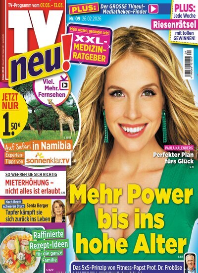 Titelbild der Ausgabe 9/2026 von TV Neu. Diese Zeitschrift und viele weitere Programmzeitschriften als Abo oder epaper bei United Kiosk online kaufen.