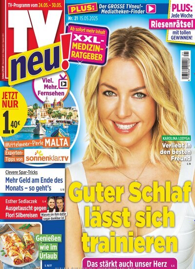 Titelbild der Ausgabe 21/2025 von TV neu. Diese Zeitschrift und viele weitere Programmzeitschriften als Abo oder epaper bei United Kiosk online kaufen.