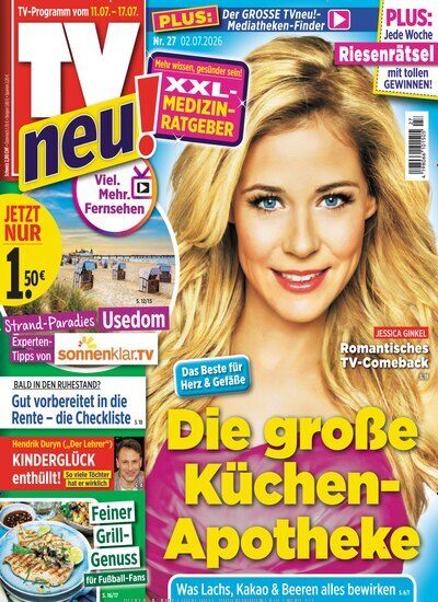 Titelbild der Ausgabe 27/2026 von TV neu. Diese Zeitschrift und viele weitere Programmzeitschriften als Abo oder epaper bei United Kiosk online kaufen.