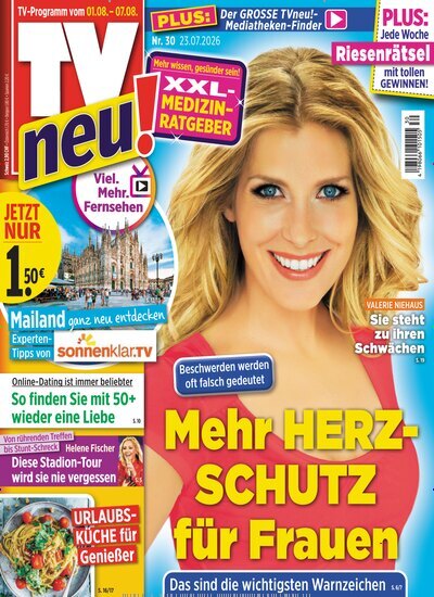 Titelbild der Ausgabe 30/2026 von TV neu. Diese Zeitschrift und viele weitere Programmzeitschriften als Abo oder epaper bei United Kiosk online kaufen.