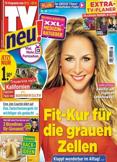 Titelbild der Ausgabe 48/2025 von TV Neu. Diese Zeitschrift und viele weitere Programmzeitschriften als Abo oder epaper bei United Kiosk online kaufen.