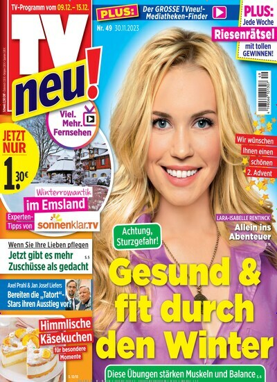 Titelbild der Ausgabe 49/2023 von TV neu. Diese Zeitschrift und viele weitere Programmzeitschriften als Abo oder epaper bei United Kiosk online kaufen.
