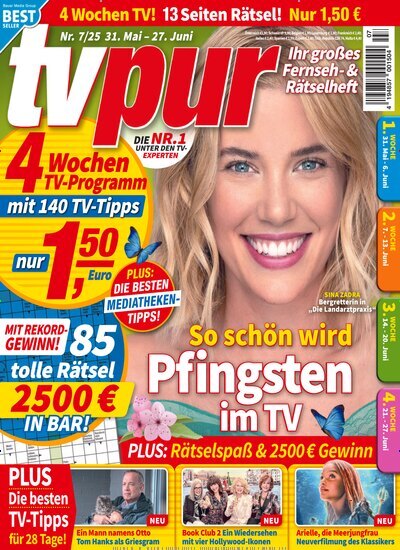 Titelbild der Ausgabe 7/2025 von TV pur. Diese Zeitschrift und viele weitere Programmzeitschriften als Abo oder epaper bei United Kiosk online kaufen.