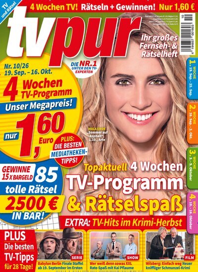 Titelbild der Ausgabe 10/2026 von TV pur. Diese Zeitschrift und viele weitere Programmzeitschriften als Abo oder epaper bei United Kiosk online kaufen.