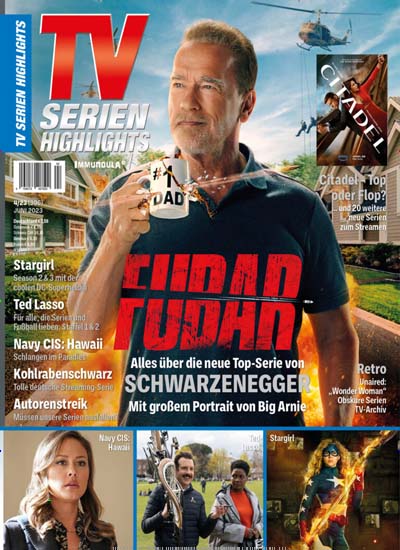 Titelbild der Ausgabe 4/2023 von TV Serien Highlights. Diese Zeitschrift und viele weitere Programmzeitschriften als Abo oder epaper bei United Kiosk online kaufen.