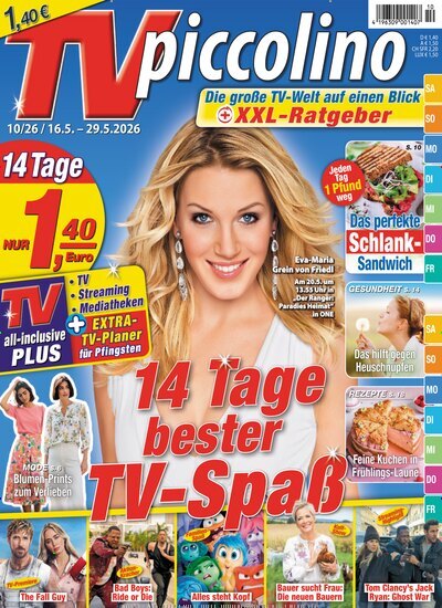Titelbild der Ausgabe 10/2026 von TVpiccolino. Diese Zeitschrift und viele weitere Programmzeitschriften als Abo oder epaper bei United Kiosk online kaufen.