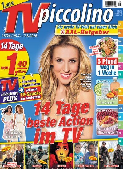 Titelbild der Ausgabe 15/2026 von TVpiccolino. Diese Zeitschrift und viele weitere Programmzeitschriften als Abo oder epaper bei United Kiosk online kaufen.