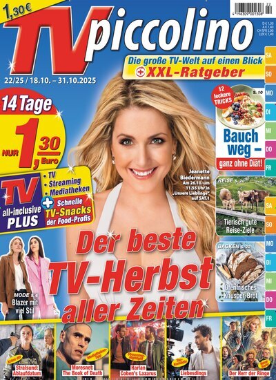 Titelbild der Ausgabe 22/2025 von TVpiccolino. Diese Zeitschrift und viele weitere Programmzeitschriften als Abo oder epaper bei United Kiosk online kaufen.
