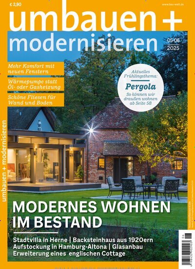Titelbild der Ausgabe 6/2025 von Umbauen + Modernisieren. Diese Zeitschrift und viele weitere Gartenzeitschriften und Wohnzeitschriften als Abo oder epaper bei United Kiosk online kaufen.