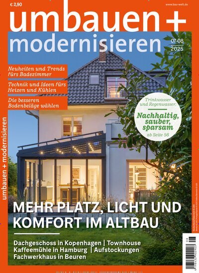 Titelbild der Ausgabe 8/2025 von Umbauen + Modernisieren. Diese Zeitschrift und viele weitere Gartenzeitschriften und Wohnzeitschriften als Abo oder epaper bei United Kiosk online kaufen.