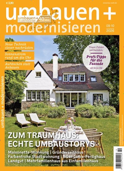 Titelbild der Ausgabe 10/2026 von Umbauen + Modernisieren. Diese Zeitschrift und viele weitere Gartenzeitschriften und Wohnzeitschriften als Abo oder epaper bei United Kiosk online kaufen.
