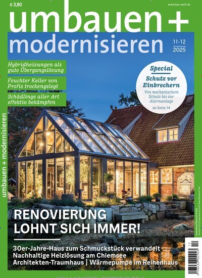 Titelbild der Ausgabe 12/2025 von Umbauen + Modernisieren. Diese Zeitschrift und viele weitere Gartenzeitschriften und Wohnzeitschriften als Abo oder epaper bei United Kiosk online kaufen.