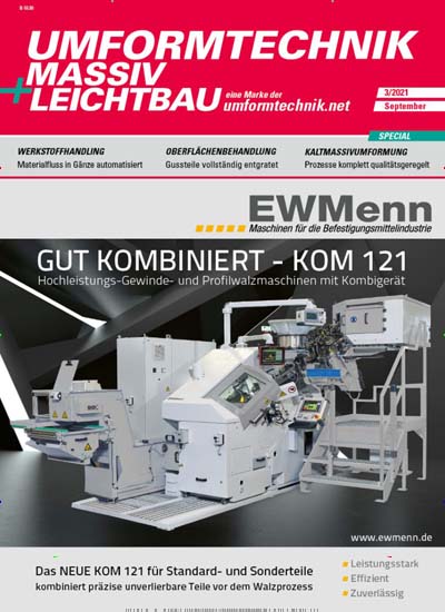 Titelbild der Ausgabe 1/2021 von UMFORMtechnik Massiv + Leichtbau. Diese Zeitschrift und viele weitere Industriemagazine und Handwerkmagazine als Abo oder epaper bei United Kiosk online kaufen.