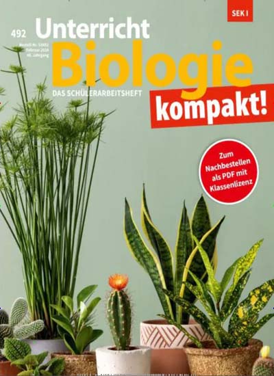 Titelbild der Ausgabe 492/2024 von Unterricht Biologie. Diese Zeitschrift und viele weitere Zeitschriften für Pädagogik als Abo oder epaper bei United Kiosk online kaufen.